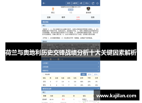 荷兰与奥地利历史交锋战绩分析十大关键因素解析